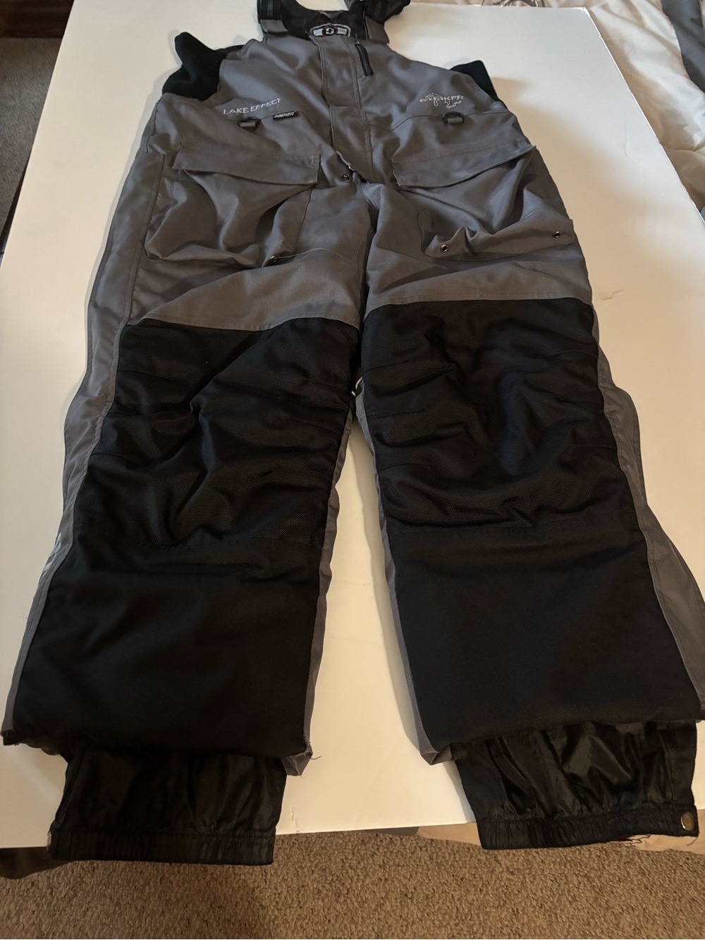 Men's Gray and Black Insulated Overalls